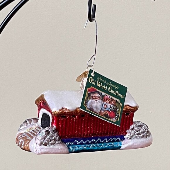 Old World Chrismas Covered Bridge Ornament - Picture 3 of 7